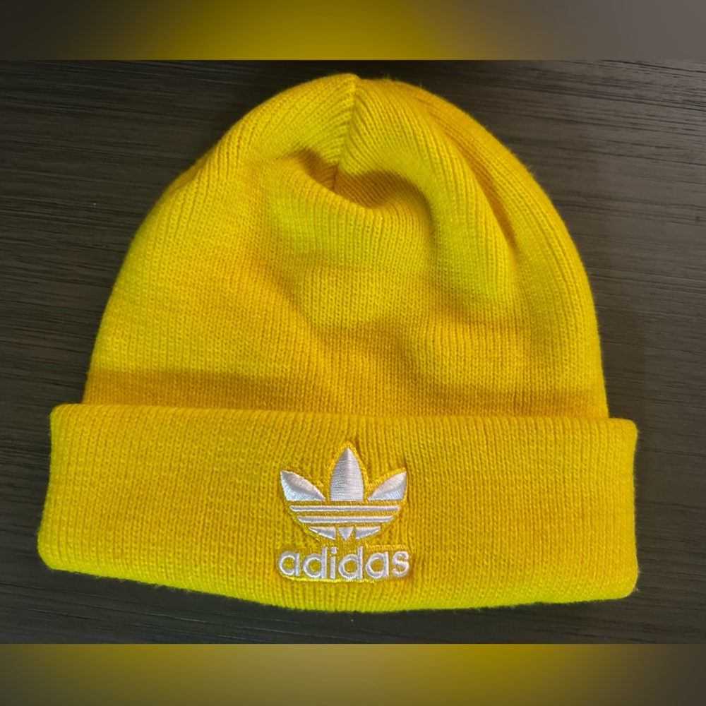 yellow adidas beanie